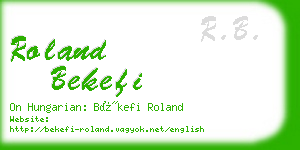 roland bekefi business card